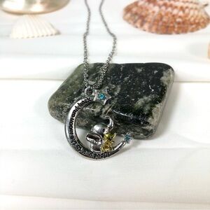 ❤️‍🔥 5/ $30 Women's Mother's Moon and Back Silver Necklace Kids Nursery❤️‍🔥